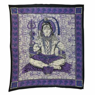 Manta de meditación - Colcha - Paño de pared - Shiva - lila -215x235cm
