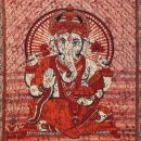 Tagesdecke - Wandtuch - Ganesha - rot - 215x235cm
