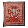 Manta de meditación - Colcha - Paño de pared - Ganesha - rojo - 215x235cm