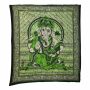 Manta de meditación - Colcha - Paño de pared - Ganesha - verde - 215x235cm