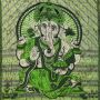 Tagesdecke - Wandtuch - Ganesha - grün - 215x235cm