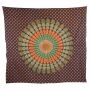 Manta de meditación - Colcha - Paño de pared - Mandala - naranja-verde - 215x235cm