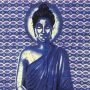 Coperta da meditazione - telo da parete - copriletto - Buddha - 135x210cm - blu
