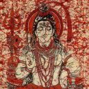 Bedcover - decorative cloth - Shiva - red - 54x83in