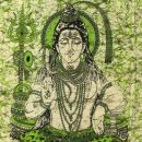 Coperta da meditazione - telo da parete - copriletto - Shiva - 135x210cm - verde