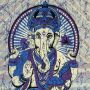 Bedcover - decorative cloth - Ganesha - blue - 54x83in