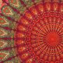 Meditationsdecke - Tagesdecke - Wandtuch - Mandala - rot-grün - 135x210cm