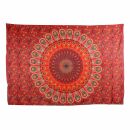 Bedcover - decorative cloth - Mandala - red - 54x83in