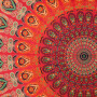 Meditationsdecke - Tagesdecke - Wandtuch - Mandala - rot - 135x210cm
