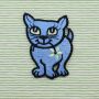Patch - gatto con fiore - blu - toppa