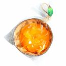 Vela - hibisco en cáscara de coco - naranja-amarillo
