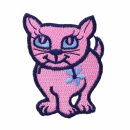 Aufn&auml;her - Katze mit Blume - rosa - Patch