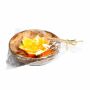 Scented candle in a coconut shell - Lotus - orange