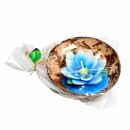 Scented candle in a coconut shell - Lotus - blue