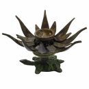 Incense cone holder - Candle holder - Turtle - Brass - green