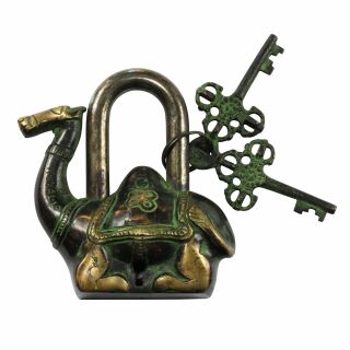 Padlock - Dromedary - Brass - green