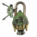 Lock - Padlock - Buddha - Brass - green-gold