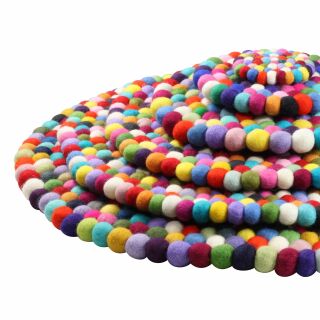 Felt Coaster - Felt balls - Coasters for drinks - multicoloured - round
