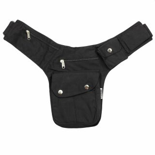 Gürteltasche - Buddy XL - schwarz - silberfarben - Bauchtasche - Hüfttasche