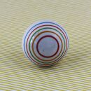 Ceramic door knob shabby chic - Stripes - colourful