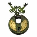Lock - Padlock - Shells - Brass - green