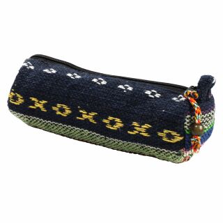 Cotton Pencil Case - 7,8 x 2,7 inch - Knitting Pattern - round - pattern 12