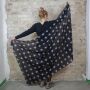 Sciarpa di cotone - pareo - sarong - stelle - nero-grigio