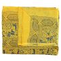 Tela de algodón - Pareo - Sarong - Diseño de estampado indio 01 - amarillo-azul