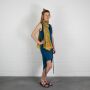 Sciarpa di cotone - pareo - sarong - motivo indiano 01 - giallo-blu