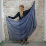 Tela de algodón - Pareo - Sarong - Diseño de estampado indio 01 - gris-azul