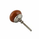 Ceramic door knob shabby chic - ochre-brown