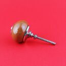 Ceramic door knob shabby chic - ochre-brown