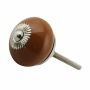 Ceramic door knob shabby chic - ochre-brown