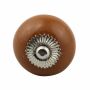 Ceramic door knob shabby chic - ochre-brown