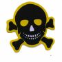 Aufkleber - Totenkopf - schwarz-gelb - Sticker