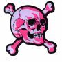 Aufkleber - Totenkopf - pink-weiß rechts - Sticker
