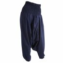 Pantaloni harem - pantaloni di Aladdin larghi Goa - modello 01 - uni - blu scuro