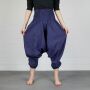 Pantaloni harem - pantaloni di Aladdin larghi Goa - modello 01 - uni - blu scuro