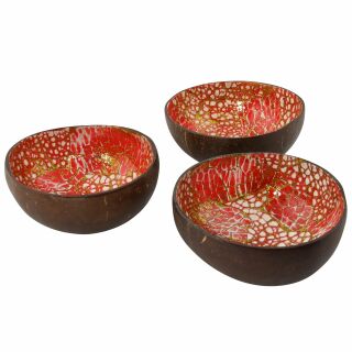 Coconut Bowl - Jewellery Bowl - Mosaic - red
