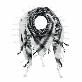 Kufiya - Keffiyeh - blanco - negro - Pañuelo de Arafat