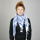 Kufiya - white - blue - Shemagh - Arafat scarf
