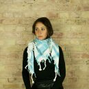 Kufiya - white - turquoise - Shemagh - Arafat scarf