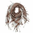 Kufiya - white - brown - Shemagh - Arafat scarf