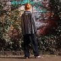 Poncho - Jersey - Ethno - negro-blanco