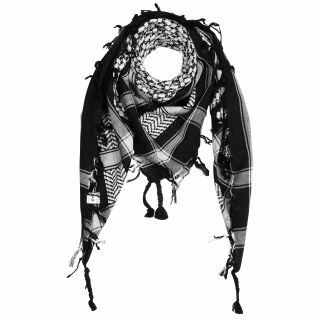 Kufiya - Keffiyeh - negro - blanco - Pañuelo de Arafat