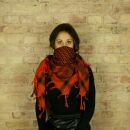 Kufiya - orange - black - Shemagh - Arafat scarf