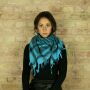 Kufiya - turquoise - black - Shemagh - Arafat scarf