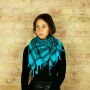 Kufiya - turquoise - black - Shemagh - Arafat scarf