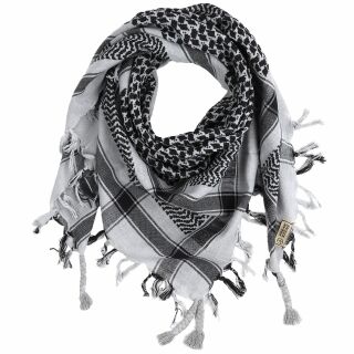 Kufiya - Keffiyeh - gris-gris claro - negro - Pañuelo de Arafat