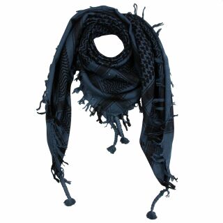 Kufiya - Keffiyeh - gris-azul oscuro - negro - Pañuelo de Arafat